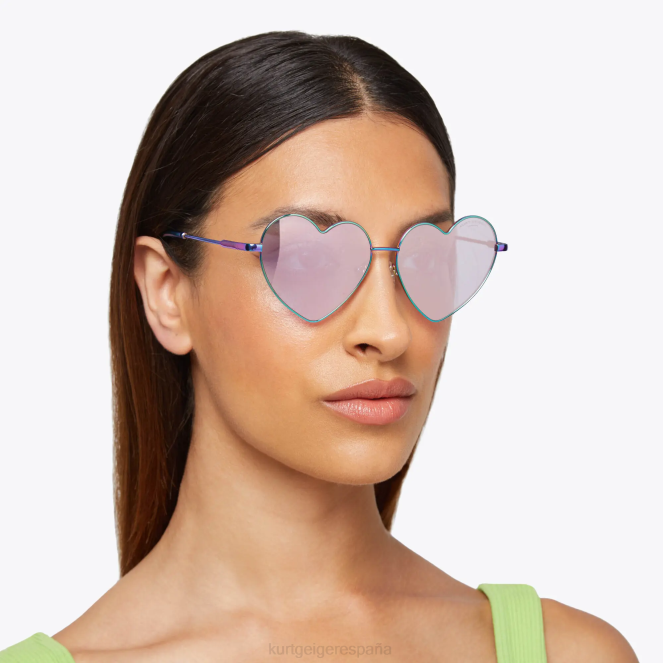 Kurt Geiger mujer gafas de sol london con forma de corazón de metal 2LPR467 | accesorios combinación de metales